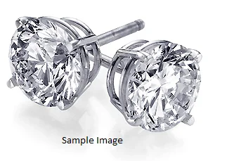 Adjustable Silver Earrings-ROUND DIAMONDS 0.47CTW STUD EARRINGS