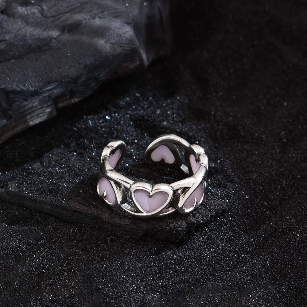 Handmade Gold Ring-Copper Heart Shape Open Rings