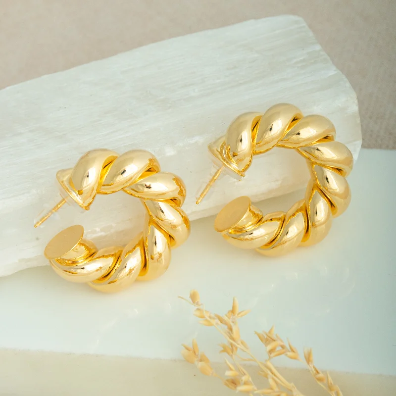 Fashion Hoop Earrings-Braided Beauty Hoops