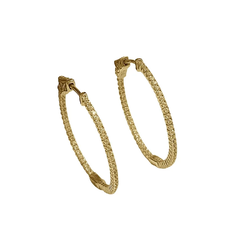 Layered Earrings for Women-French Clasp Small  1.2 ” Pave Hoops