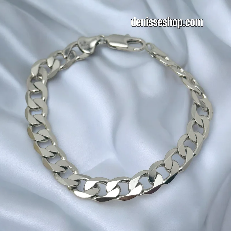 Statement Gold Bracelet-CUBAN SILVER BRACELET BR628