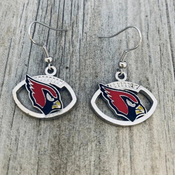 Simple Silver Stud Earrings-Arizona Cardinals Earrings