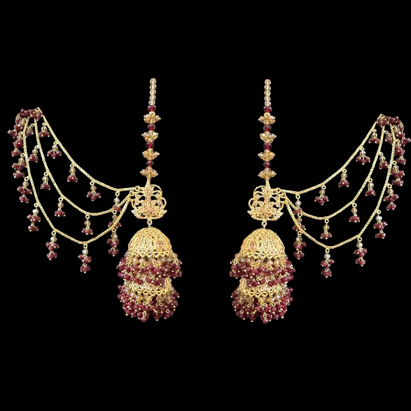 Heart Shaped Drop Earrings-DER542 long jhumka earrings ( READY TO SHIP )