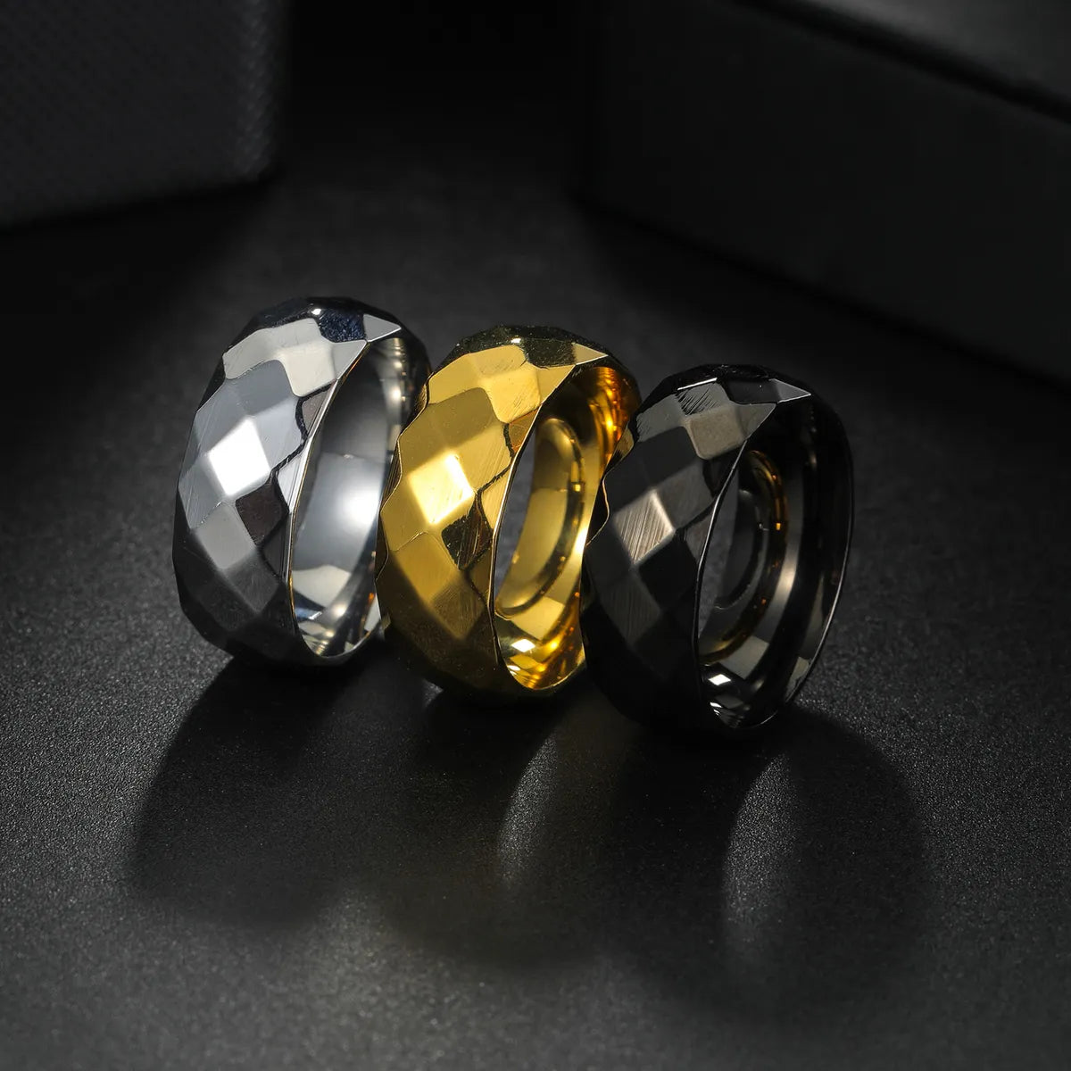 Vintage Wedding Ring-Modern Style Simple Style Solid Color 304 Stainless Steel Gold Plated Men'S Rings