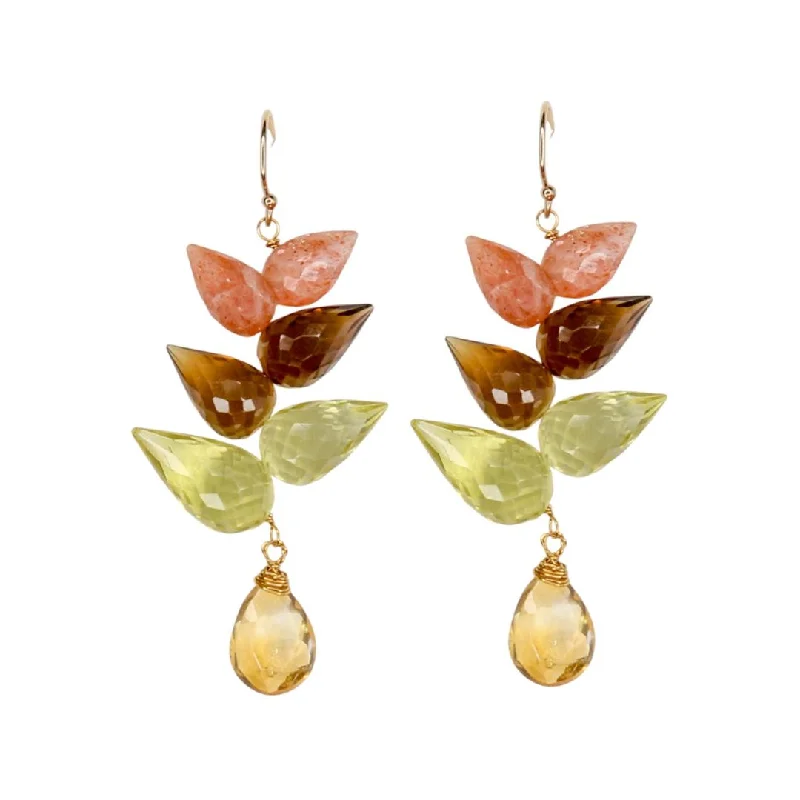 Handmade Crystal Drop Earrings-Samba Earrings in Lemongrass