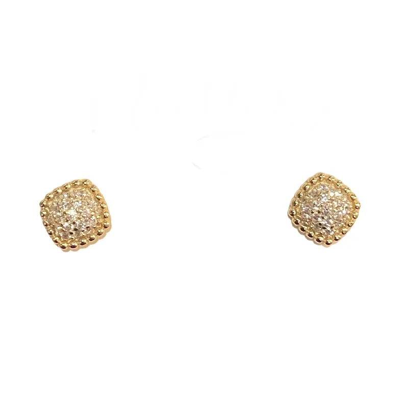 Elegant Wedding Earrings-Geovana Square Pillow Studs