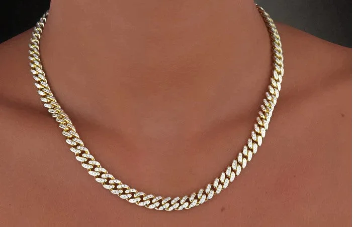 Heart Shaped Necklace-BABY ICED CUBAN NECKLACE GOLD