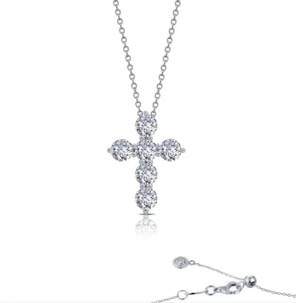 Silver Chain Necklace-1.02 CTW Cross Pendant Necklace