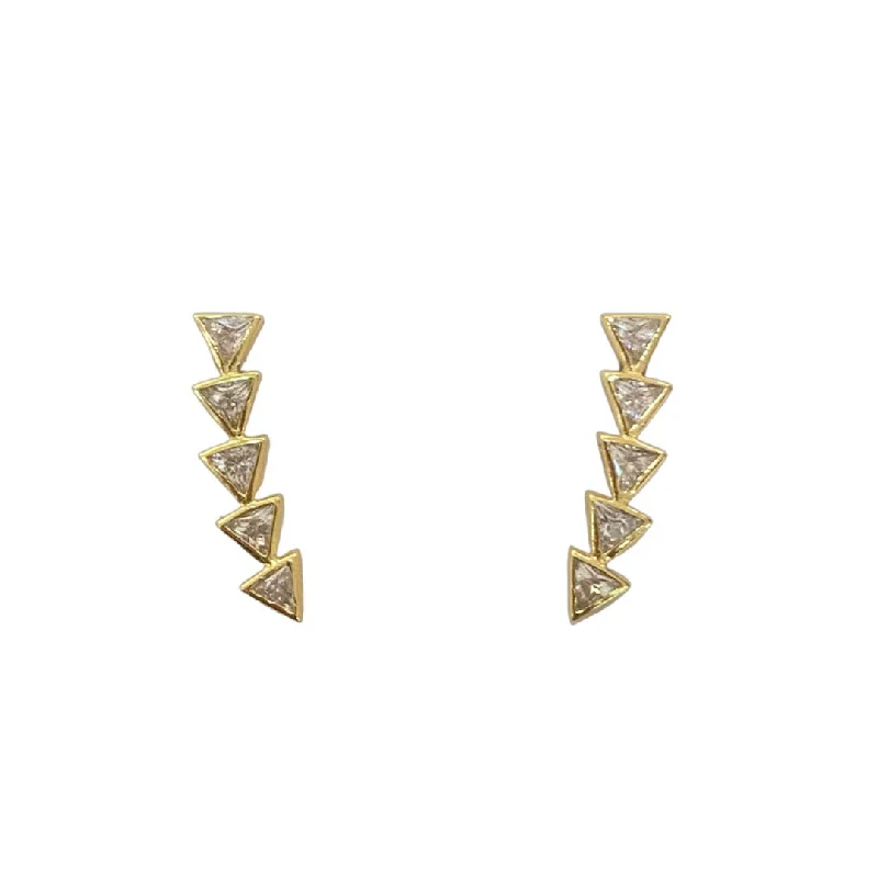 Geometric Drop Earrings-Clara Mini Triangle Crawlers