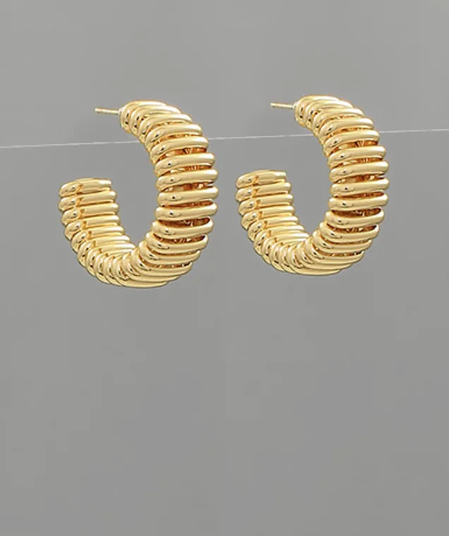 Tassel Earrings for Women-Omega Gold Hoop Earrings