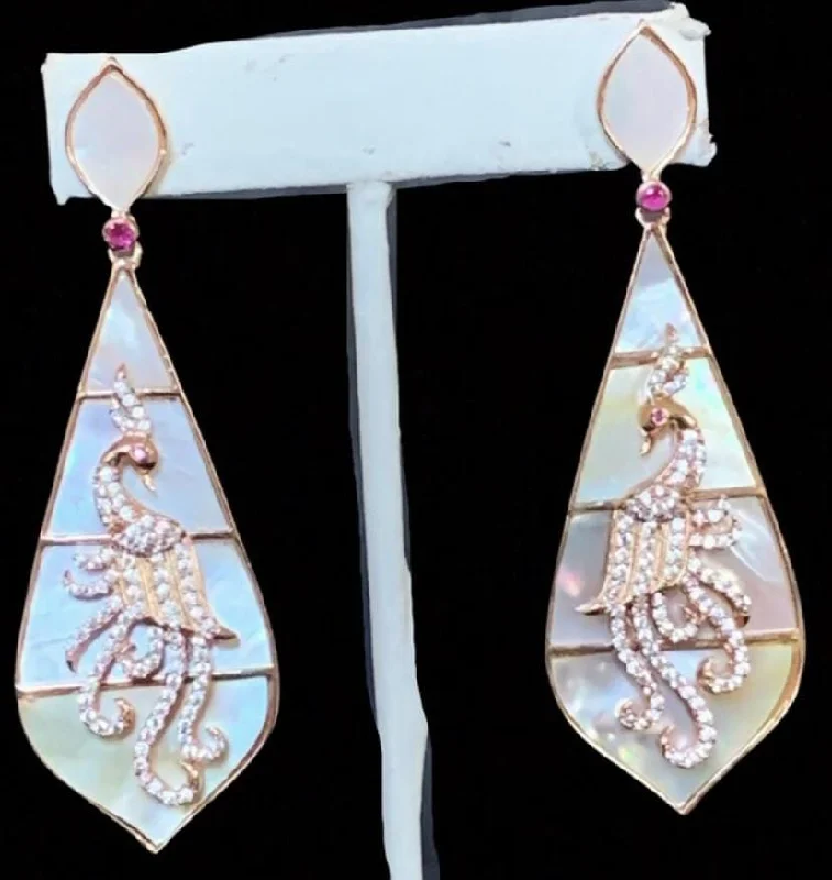 Elegant Wedding Earrings-DER149 Mother of pearl earrings ( READY TO SHIP)