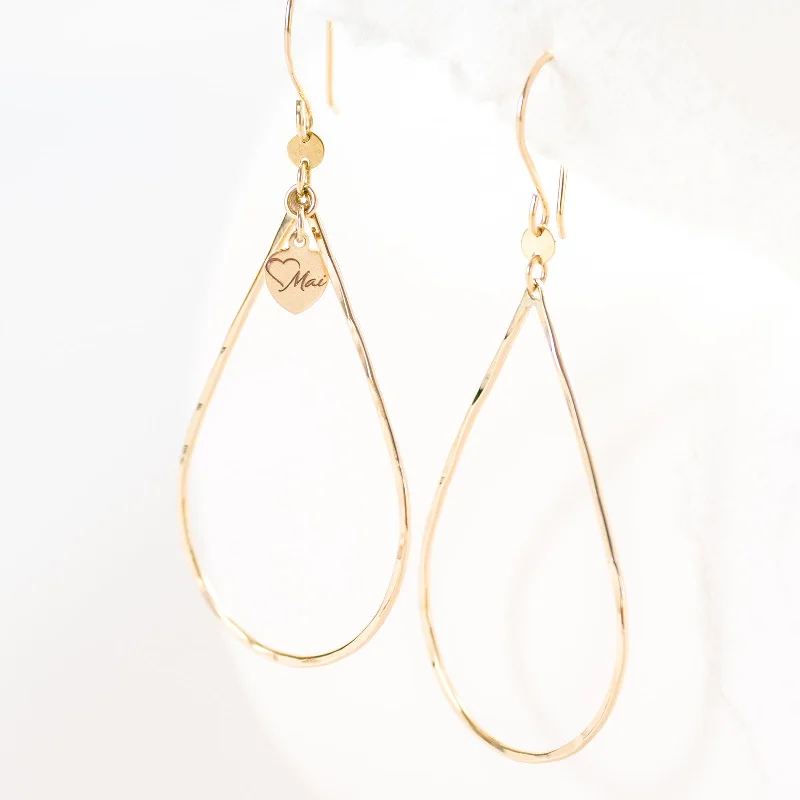 Shiny Hoop Earrings-Signature Teardrop Earrings