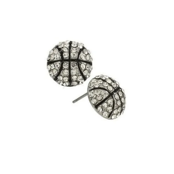 Bohemian Style Earrings-Basketball Rhinestone Stud Earrings