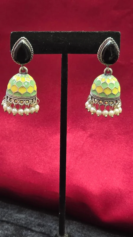 Large Diamond Earrings-Beautiful Multi Colored Jhumkas For Women