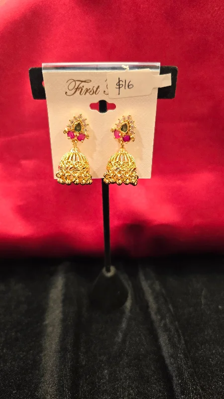 Boho Style Earrings-Attractive Gold Plated Jhumkas For Women