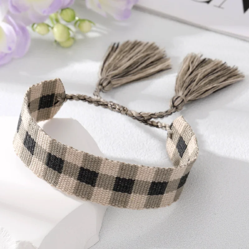 Beige Plaid Bracelet 8