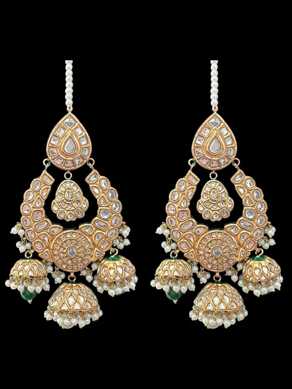 Modern Drop Earrings-DER743 kundan chandbali earrings - large ( READY TO SHIP )