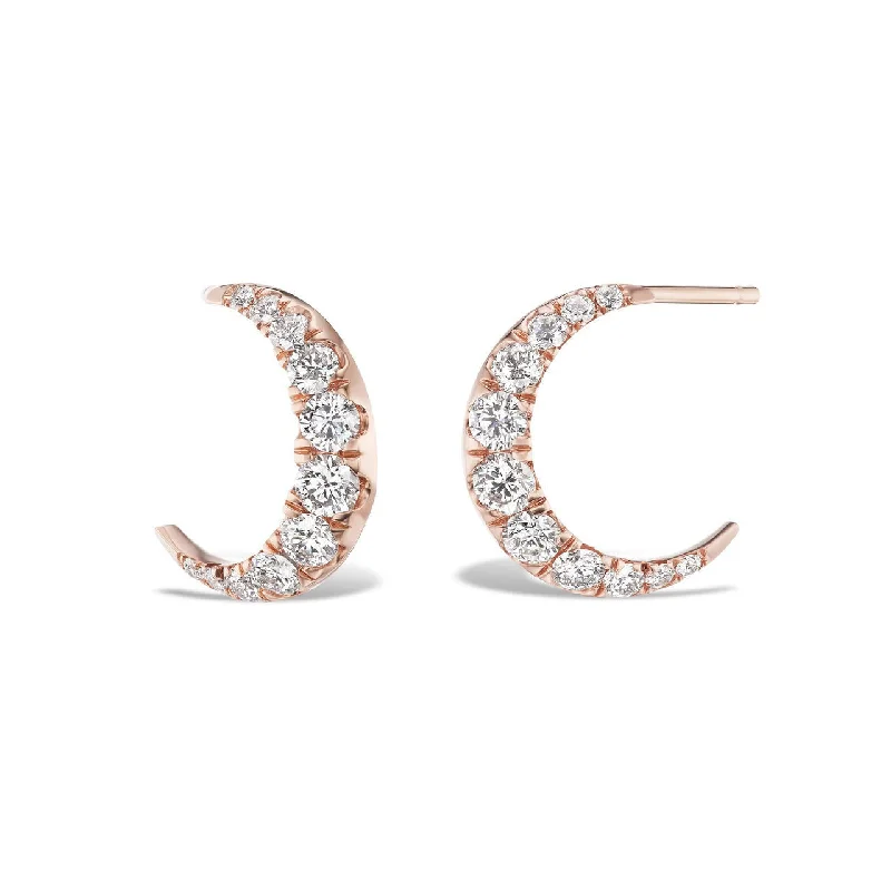 Geometric Drop Earrings-25 MM DIAMOND MOON HOOPS