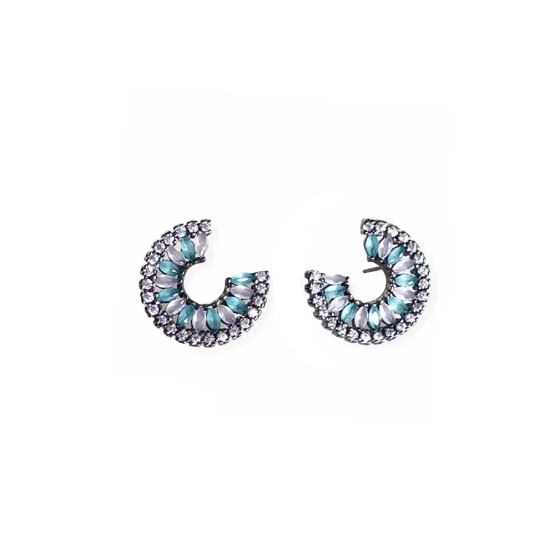 Bright Silver Earrings-Sparkle Rim Earrings