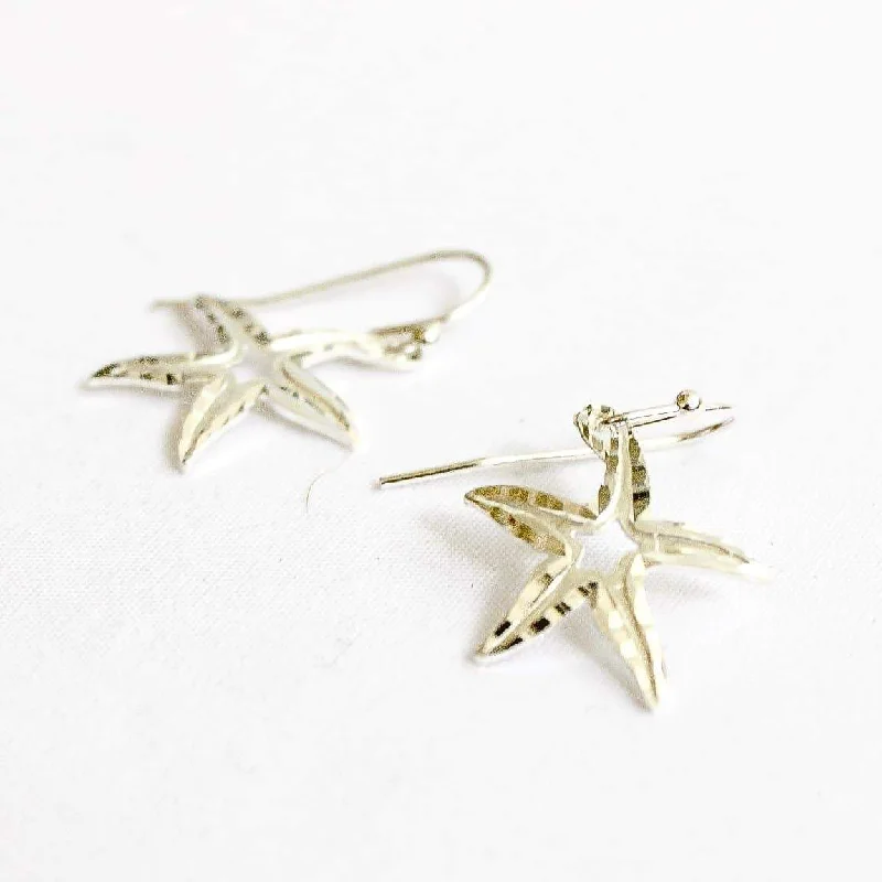 Vintage Boho Earrings-Starfish - Sterling Silver