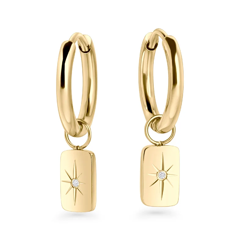 Elegant Dangly Earrings-Polaris Huggie Earrings