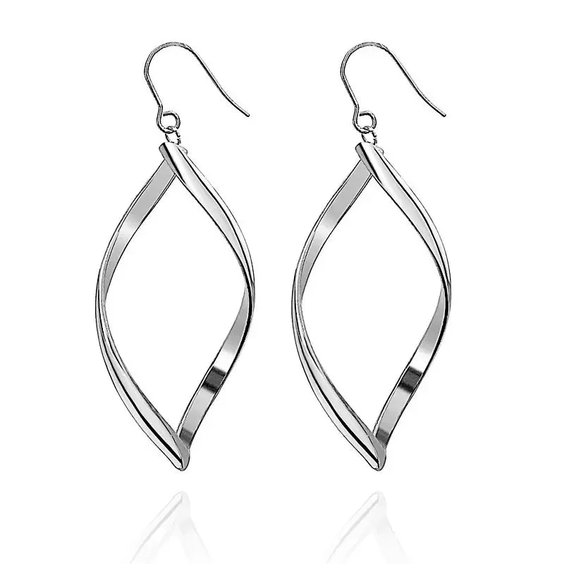 Wedding Earrings for Bride-Sterling Silver Twisted Earrings