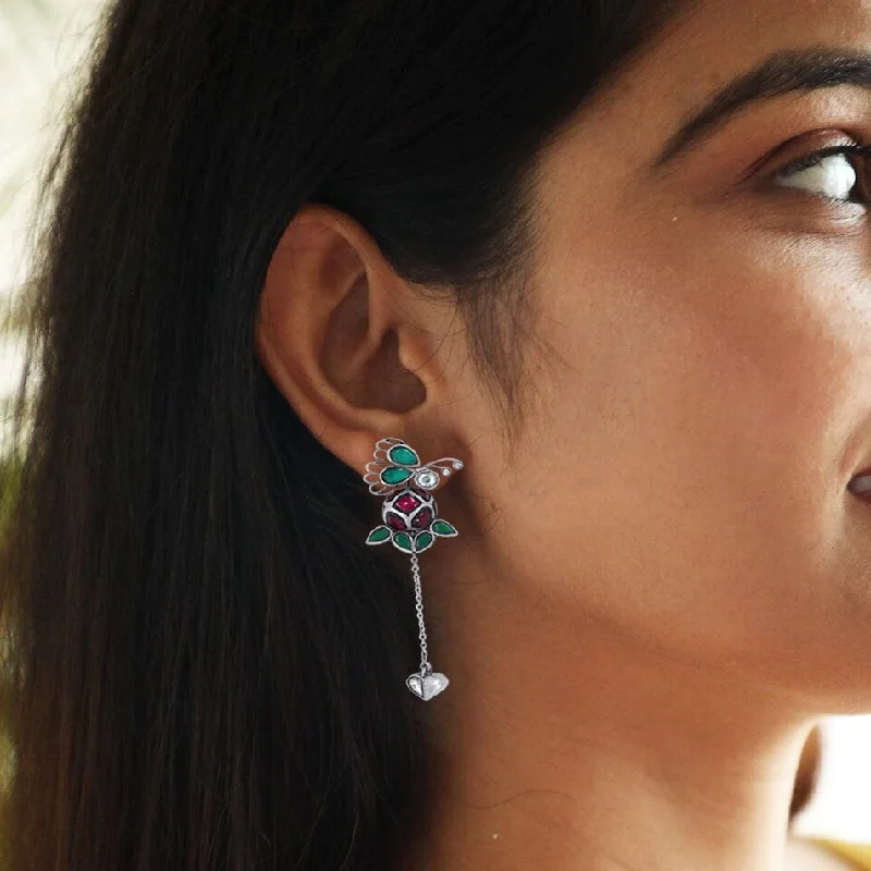 Large Statement Earrings-92.5 Silver 2-in-1 Titli Earring