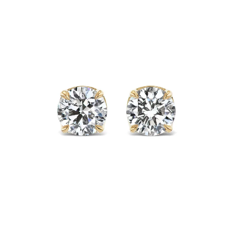 Bridal Hoop Earrings-DIAMOND STUD EARRINGS WITH CROWN SETTING