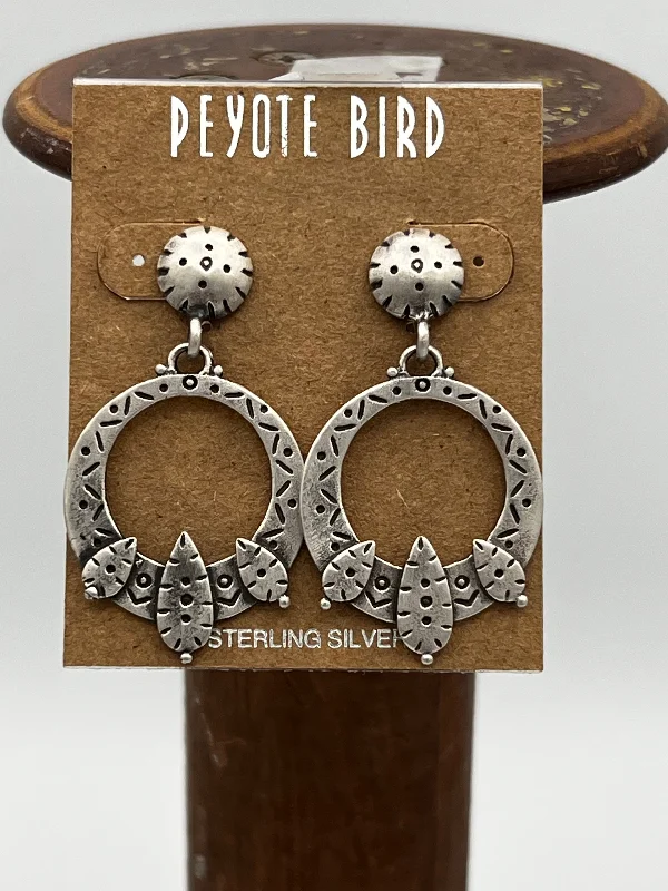 Diamond Stud Earrings-Stamped Sterling Silver dangle Earrings