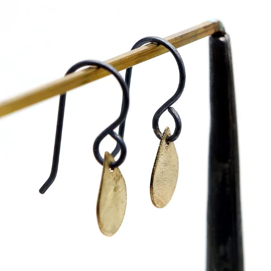 Clear Crystal Earrings-Brass Drops Earrings