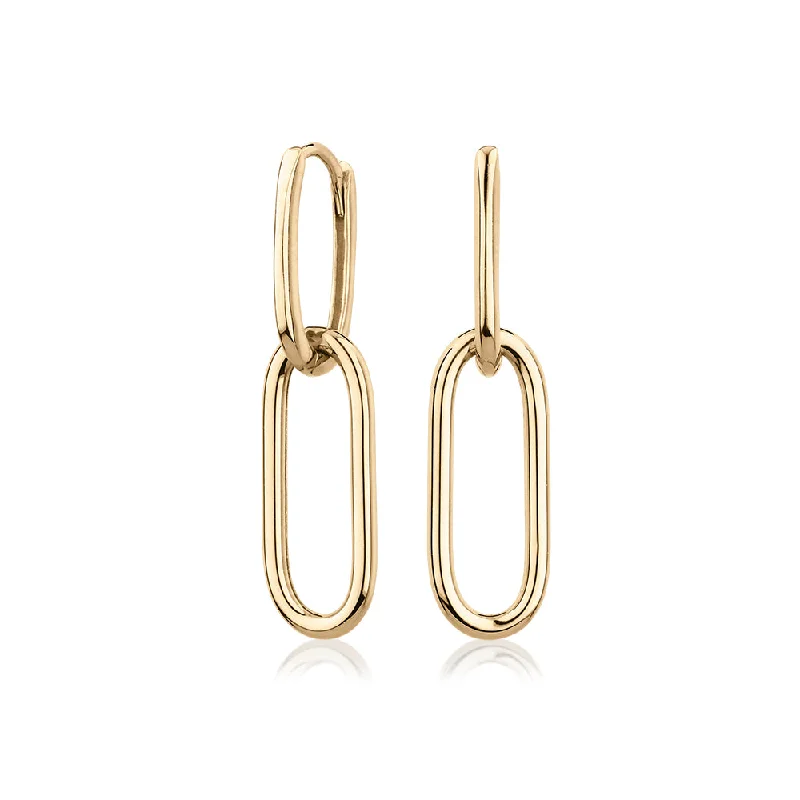 Sterling Stud Earrings-Drop earrings in 10 carat yellow gold