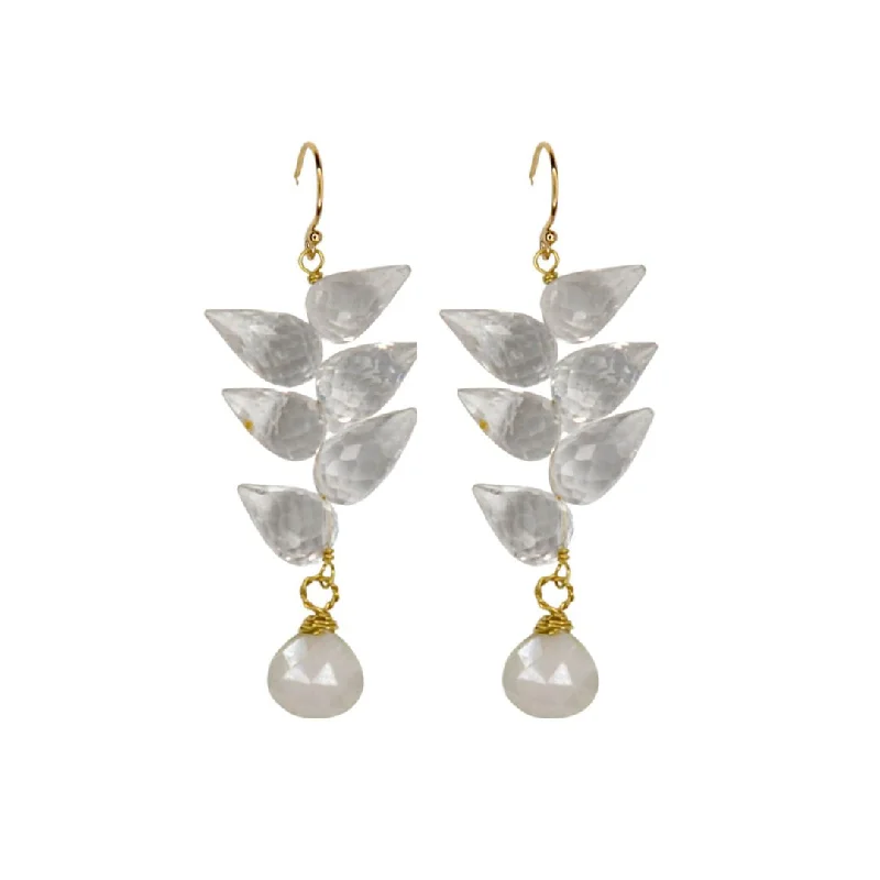 Pearl Earrings for Weddings-Samba Earrings in Clear Quartz