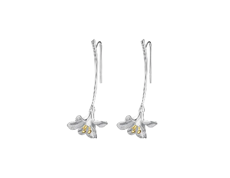 Bridal Hoop Earrings-Freesia Flower Earring