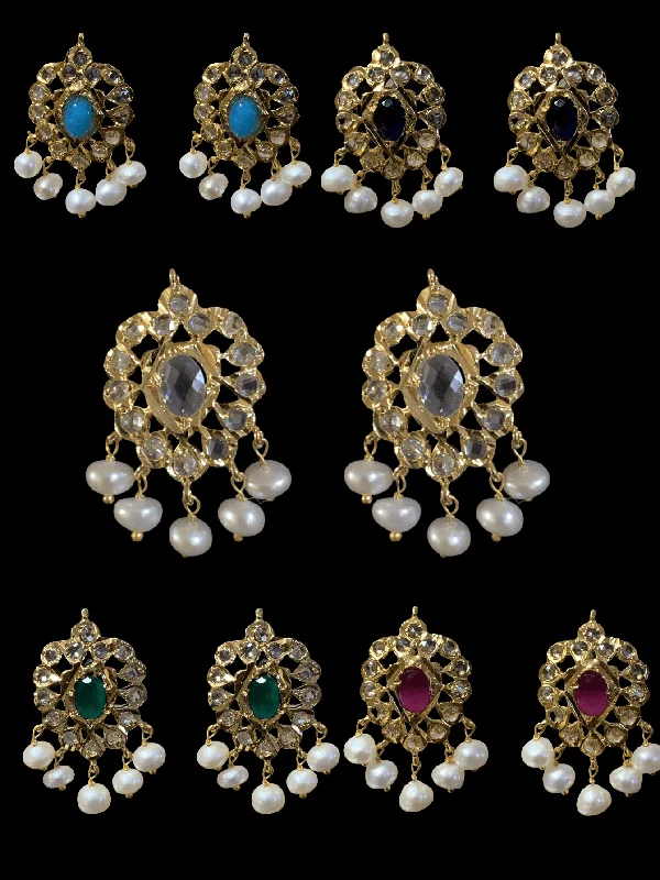 Designer Crystal Earrings-ET510 Faryal Pearl earrings  (READY TO SHIP )