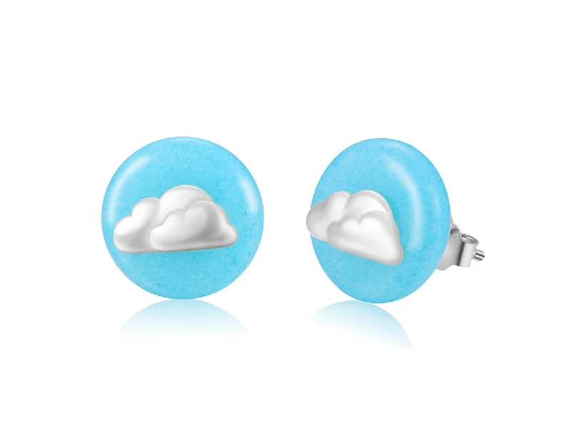 Rose Gold Earrings for Brides-Cloud Stud Earring