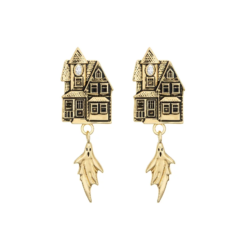 Fancy Diamond Earrings-Haunted House Earrings