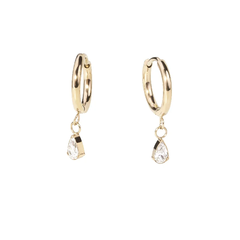 Crystal Stud Earrings-Beth Huggie Earrings