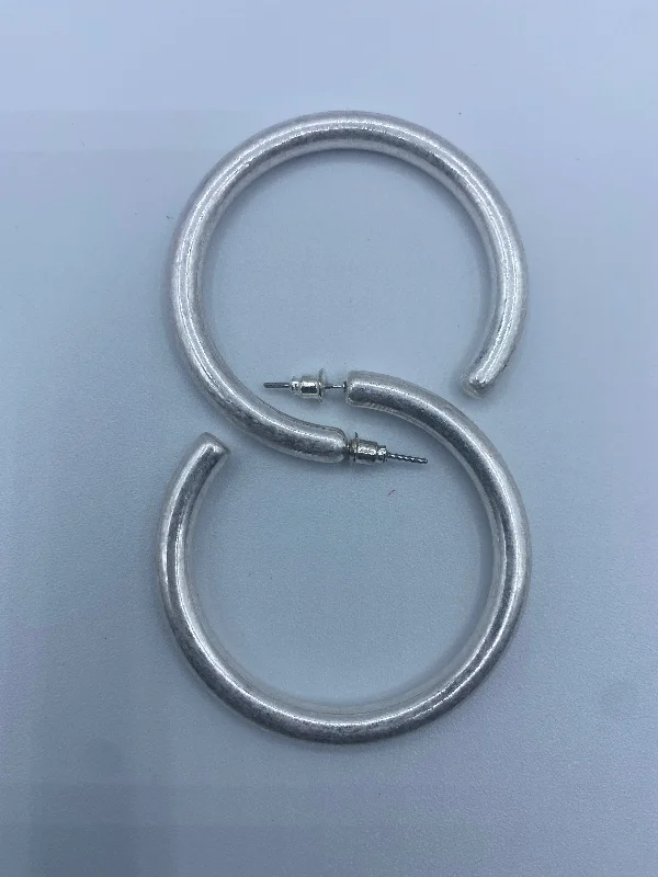 Sterling Stud Earrings-60mm Silver Hoop Earrings