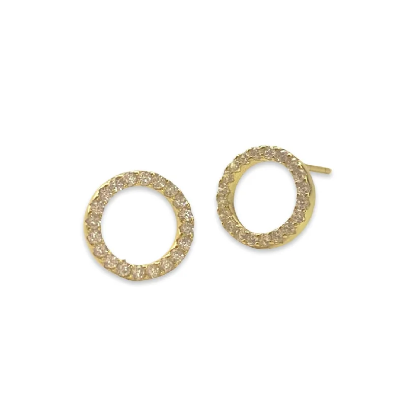 Long Chain Earrings-Geovana Circle Sparkle M Studs