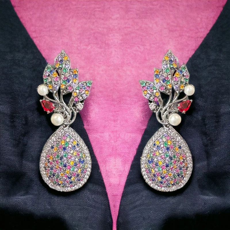 Chic Drop Earrings-DER568 - Cz earrings ( READY TO SHIP )