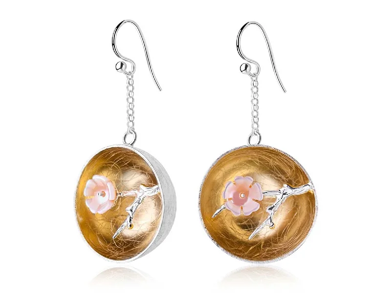 Statement Gold Earrings-Plum Blossom Earring