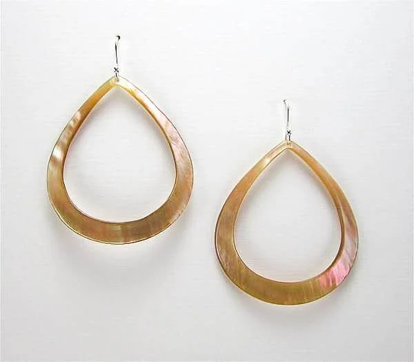 Silver Hoop Earrings for Women-Carved Droplet Earrings