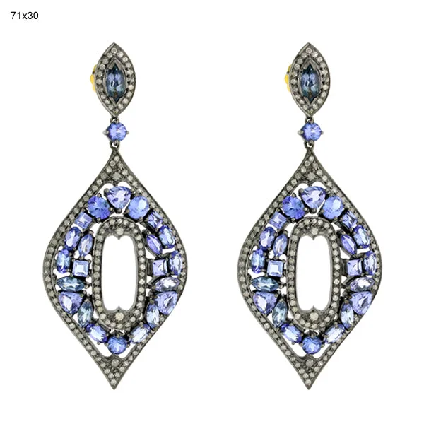 Lightweight Earrings for Summer-Tempting Tanzanite Flame Earrings