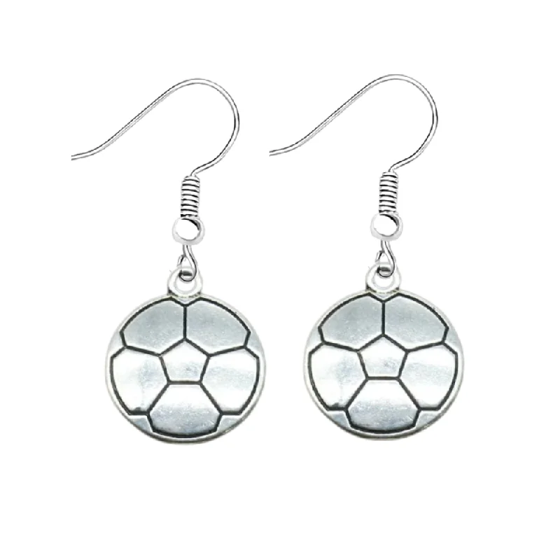 Simple Diamond Earrings-Soccer Earrings