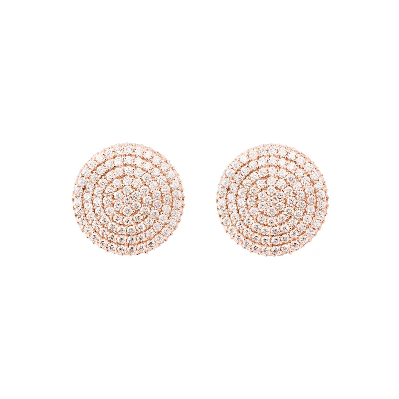 Designer Silver Earrings-Rose Gold & Diamond Morning Glow Earrings