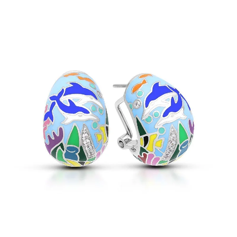 Multi-Colored Earrings-Dolphin Earrings