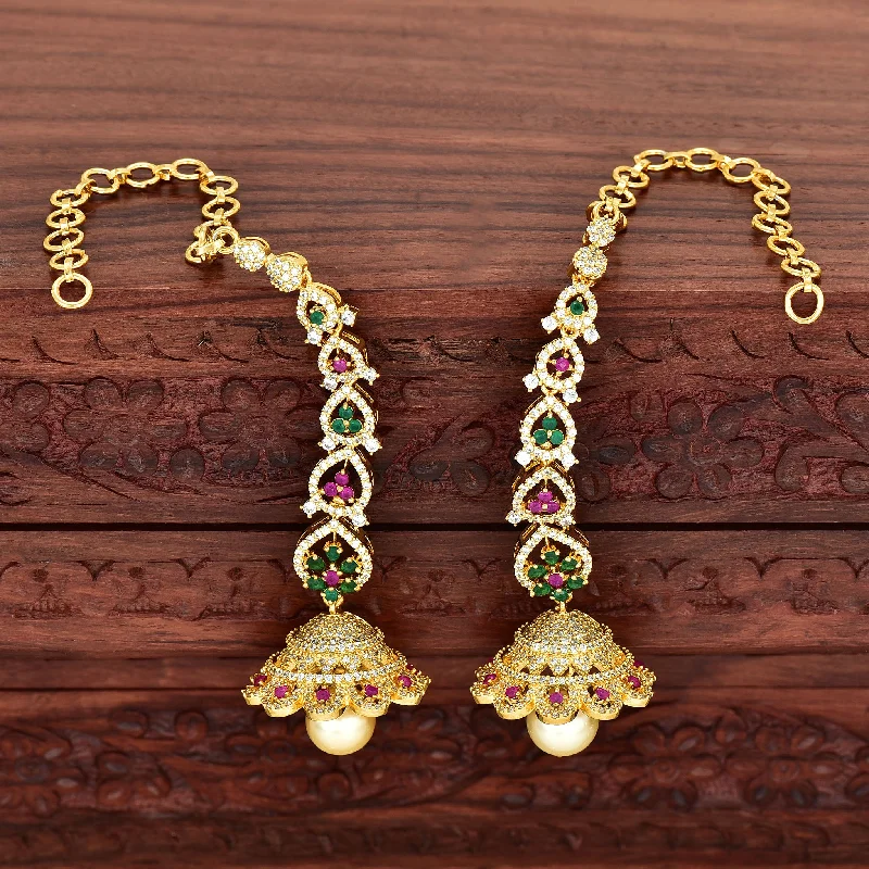 Eco-Friendly Earrings-Antique Zirconia Kempu Jhumka Earrings