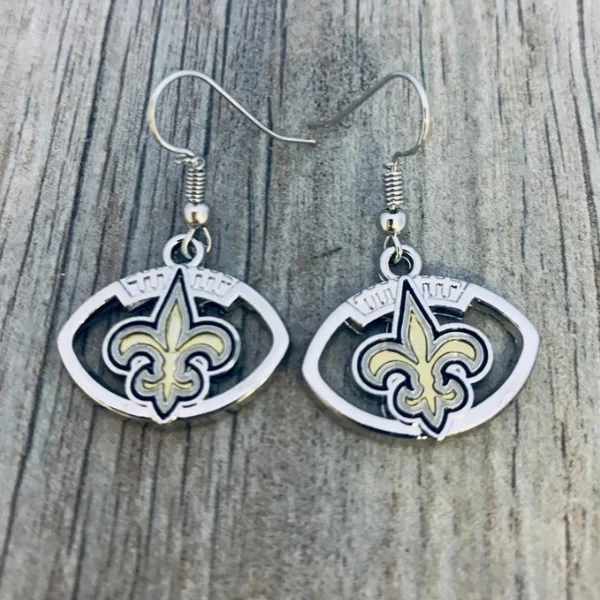 Elegant Dangly Earrings-New Orleans Saints Earrings