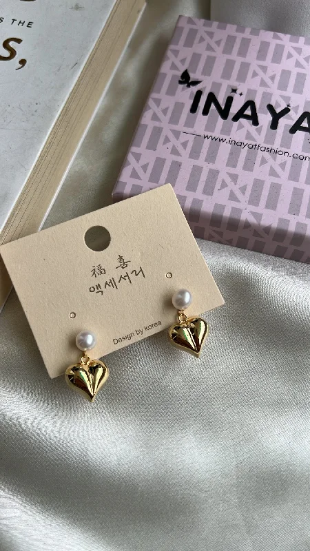 Chunky Drop Earrings-Lou heart drop earrings