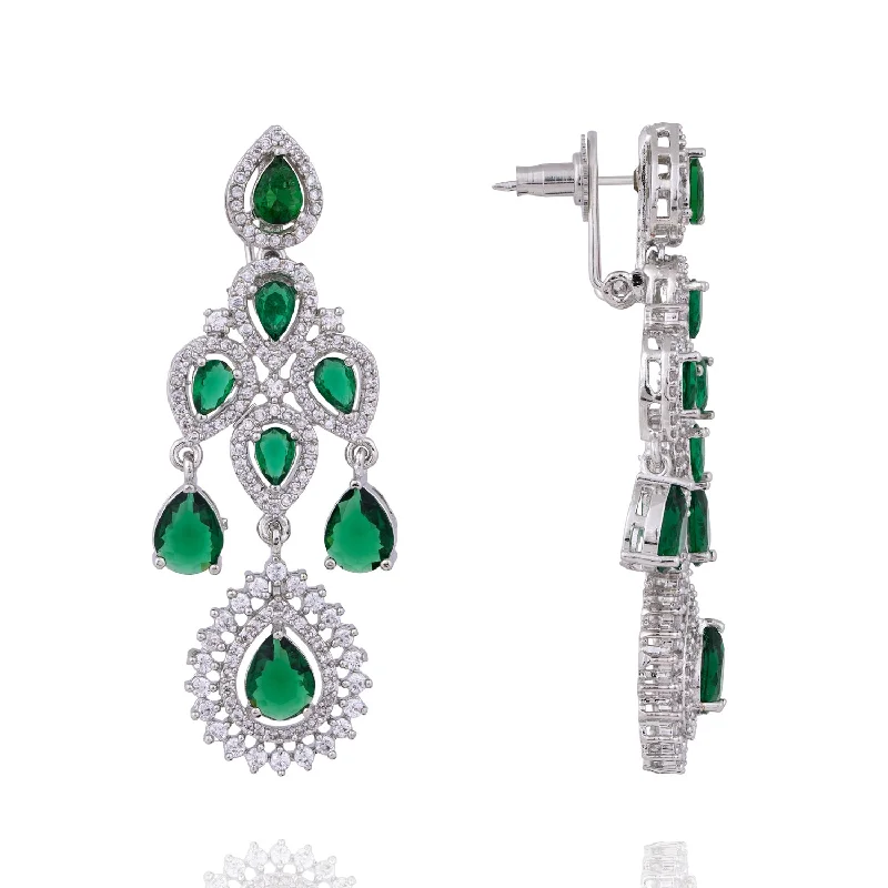 Vintage Stud Earrings-Kiara Advani Set Emerald Earrings Only